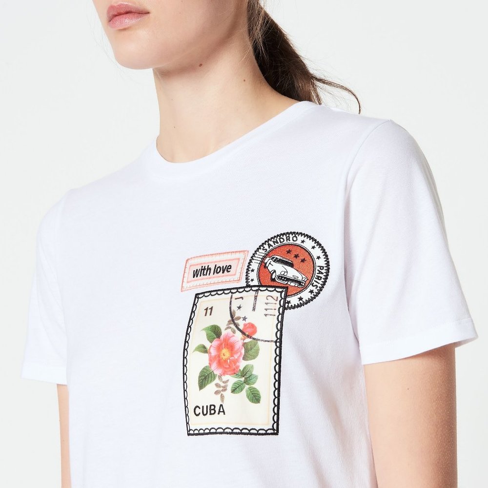 Sandro T-shirt with patch detail size 1